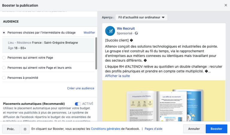 Facebook Garder Une Publication En Haut De Page Comment sponsoriser une offre d’emploi sur Facebook