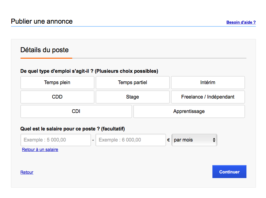 Publier une annonce sur Indeed