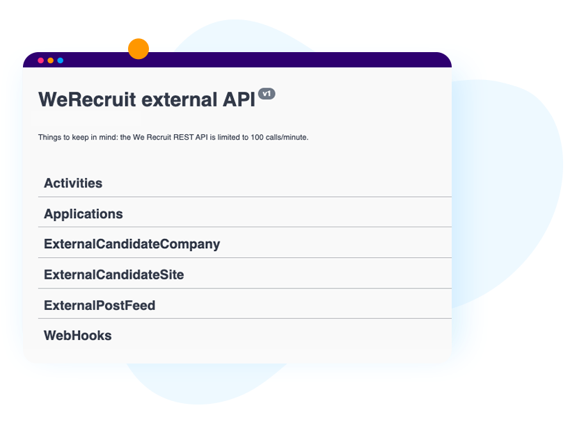 Api du logiciel de recrutement We Recruit